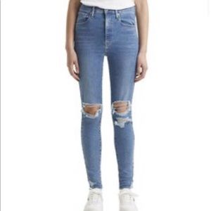 Levi Mile high super skinny super altitude quality crafted denim ripped jeans 25